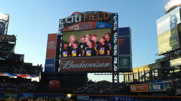 Nassau Concert Choir on the Jumbotron