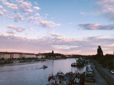 Vltava River at sunset