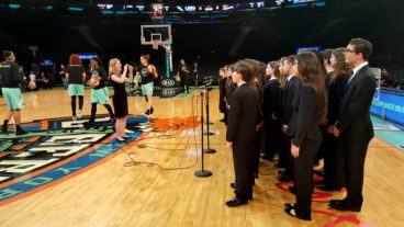 Nassau Concert Choir performs at Madison Square Garden for the New York Liberty game